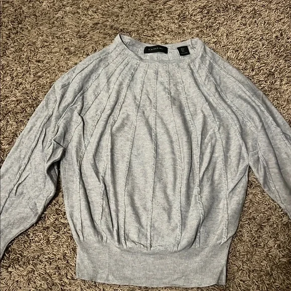 Tahari Gray Crew Neck Sweater - Picture 2 of 6